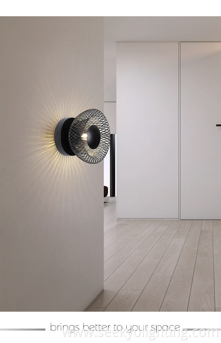 Single iron mesh anti-glare wall light is a wall-mounted light fixture that features a single iron mesh shade to reduce glare and create a warm, cozy ambiance. Single iron mesh anti-glare wall light is a wall-mounted light fixture that features a single iron mesh shade to reduce glare and create a warm, cozy ambiance.